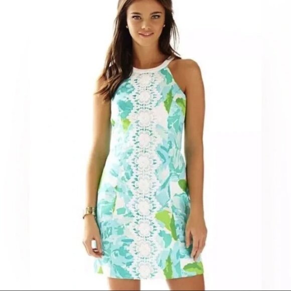 Lilly Pulitzer First Impression Shift Dress In Poolside Blue Size 0 - Picture 2 of 11